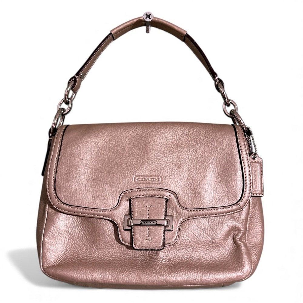 Coach Taylor Flap Wrist Bag Shoulder Crossbody F25206 Champagne Leather CLEAN